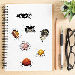 10/30/50PCS 3D Animals Stickers Hole View Vivid Cute Decals For Kids DIY Notebook Laptop Bike Car Phone Graffiti Sticker Kid Toy (ONLINE ORDER ONLY)