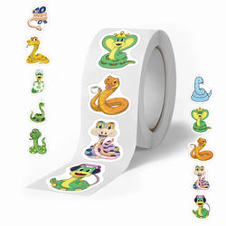 100-500pcs Cute Cartoon Snake Stickers for Laptop Phone Stationery Cup Scrapbook DIY Animals Kids Reward Sealing Label Sticker (ONLINE ORDER ONLY)