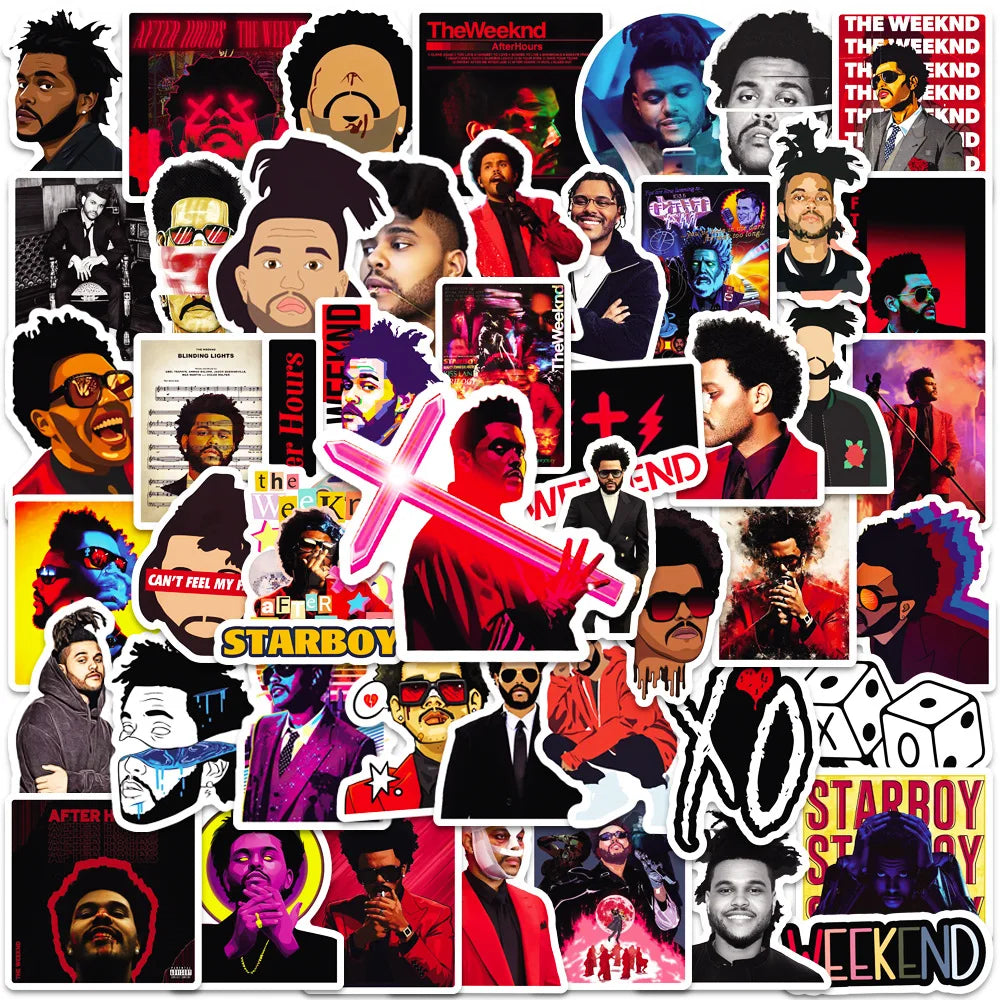 The Weeknd Stickers Pack: Waterproof Graffiti Decals for Phone, Wall, Helmet, Car (Online Order Only)
