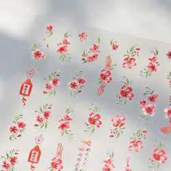 Graceful Peach Blossom Blessing Sachet Pretty Buckle Tassels Pendant Antique Radiant Adhesive Nail Art Stickers Manicure Decals (ONLINE ORDER ONLY)