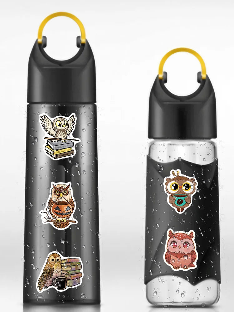 50/100pcs Cute Cartoon Animals Owl Stickers Kids Toy Waterproof Graffiti For Laptop Water Bottle Phone Bicycle Car Decals (ONLINE ORDER ONLY)