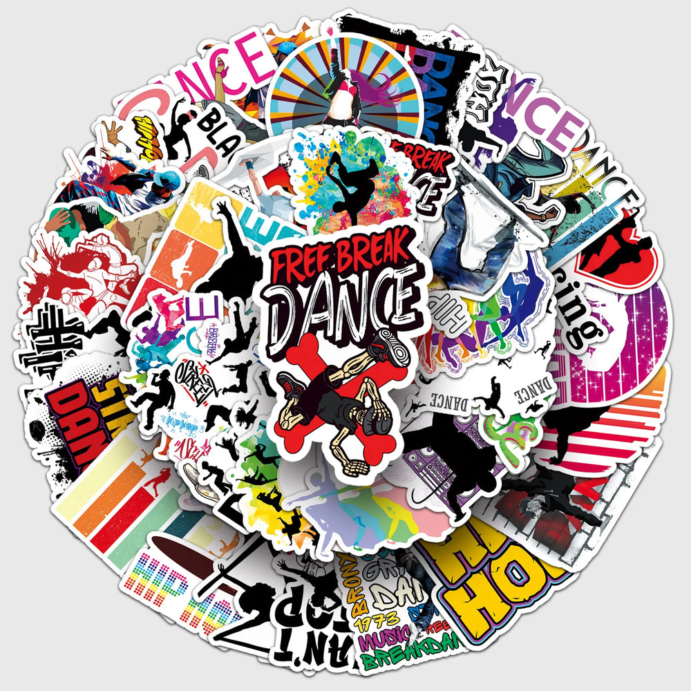 Hip Hop Street Dance Stickers for Phone Laptop Luggage Skateboard - 10/30/50PCS (ONLINE ORDER ONLY)