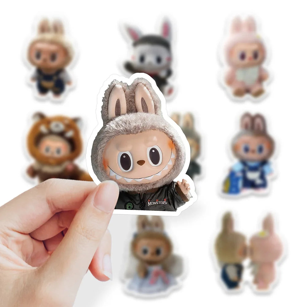 Kawaii Labubu Doll Stickers Cartoon Decoration Laptop Phone Guitar Bike Decals Waterproof Toy (Online Order Only)