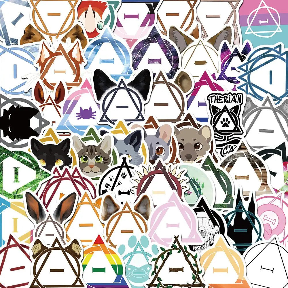 10/50PCS Graffiti Therian Symbol Cartoon Stickers DIY Diary Guitar Luggage Phone Bike Car Skateboard Waterproof Cool Sticker Toy (Online Order Only)