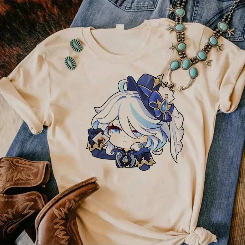 Genshin Impact Furina T-Shirt Comic Y2k Anime Tee (ONLINE ORDER ONLY)