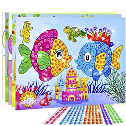5/10/20pcs/Lot DIY Diamond Stickers Handmade Crystal Paste Painting Mosaic Puzzle Toys Random Color Kids Stickers Gift Children (Online Order Only)
