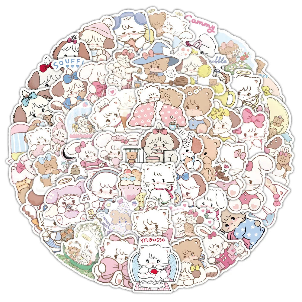MIKKO Cat Girl Stickers 10/30/60PCS for Kids Toys, Laptop, Phone, Car, Bike Decoration (Online Order Only)