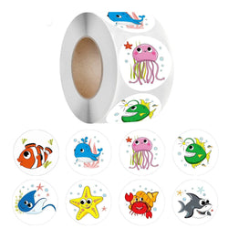 100-500pcs Ocean Kids Birthday Stickers Under The Sea Animal Reward Sticker DIY Gift Decoration Label Stationery (ONLINE ORDER ONLY)