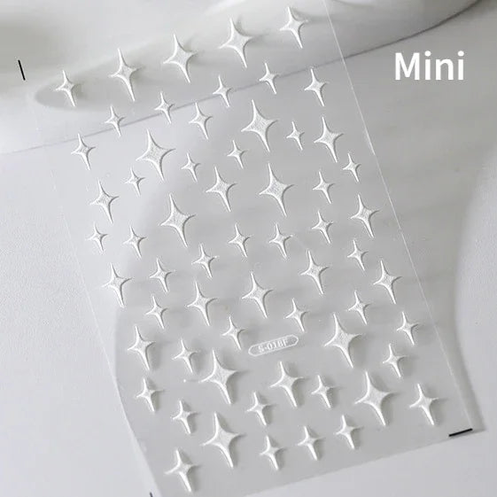 Dreamy Moon Star Cloud Butterfly Starrylight Rhinestone 5D Soft Embossed Relief Nail Art Sticker 3D Decal Decoration Manicure (ONLINE ORDER ONLY)