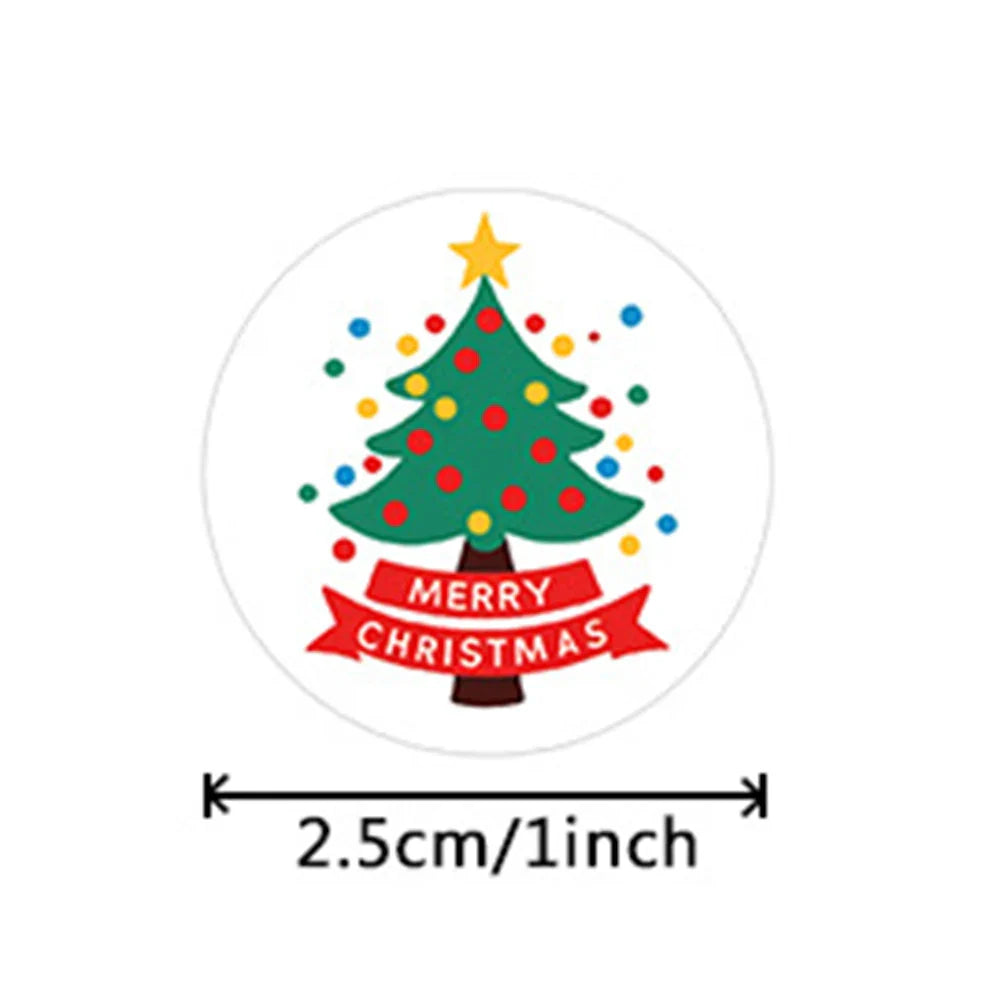 100-500pcs Cartoon Christmas Sticker Santa Claus Tree Paper Label New Year Christmas Snowman Stationery Stickers For Kids Gift (Online Order Only)