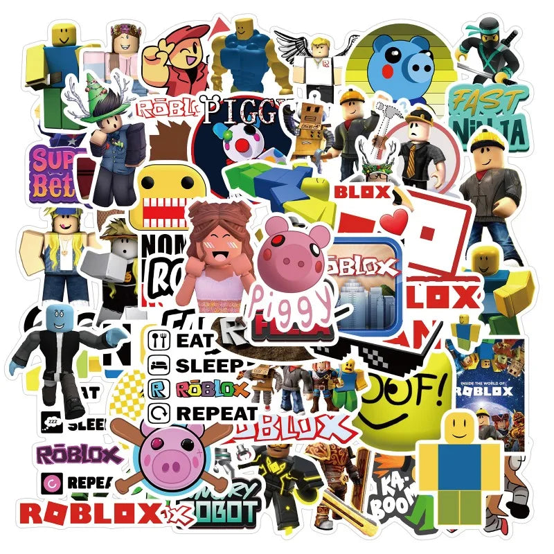 50pcs Roblox Stickers for Laptop, Phone, Car, Scooter, Suitcase, Water Bottle, Stationery, Refrigerator (Online Order Only)