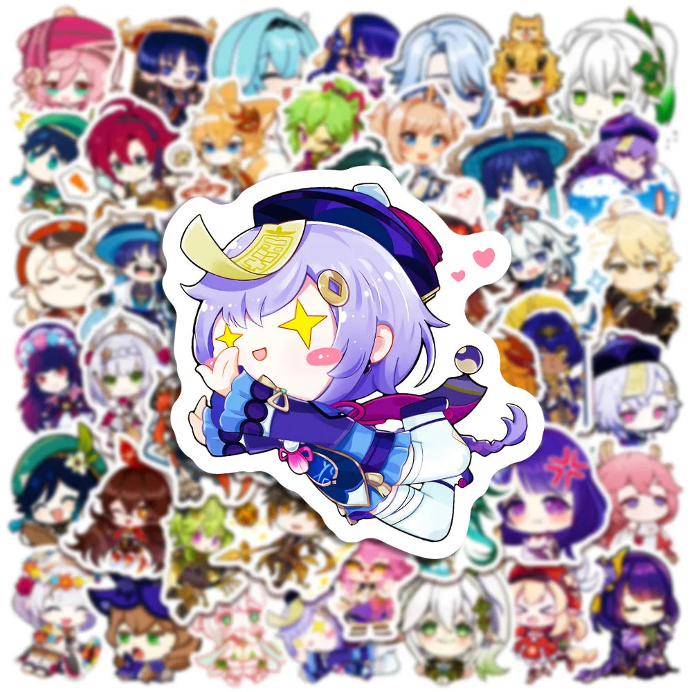 Genshin Impact Anime Stickers 10/30/50PCS for Phone Laptop Skateboard Car (ONLINE ORDER ONLY)