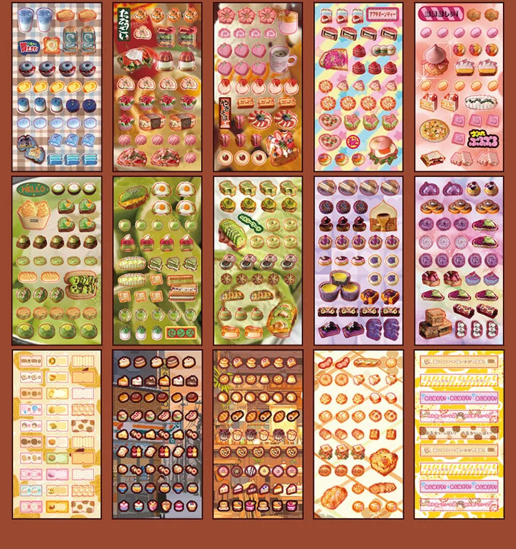 25 Pages Ins Retro Cute Food Cake Decorative Stickers Book Scrapbooking Phone Case DIY Journal Collage Material Sticker Gift (ONLINE ORDER ONLY)