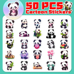 10/30/50PCS Cute Panda PVC Sticker Aesthetic Decoration Scrapbooking Korean Stationery DIY Hand Accounting School Supplies (ONLINE ORDER ONLY)