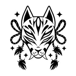 A Nine Tailed Fox Mask Car Sticker for  Window Door Motorcycle Sticker External Accessories Die Cutting Waterproof Vinyl Decals (ONLINE ORDER ONLY)