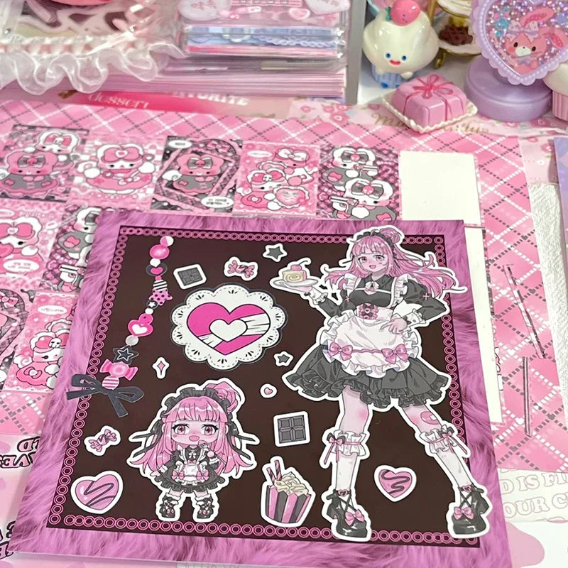New Cute Cool Sweet Maid Girl Stickers Diary Scrapbooking DIY Album Decoration Sticker Aesthetic Personalized Kawaii Stationery (ONLINE ORDER ONLY)