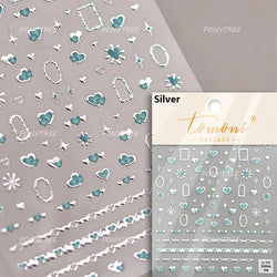 Lovely Heart Strawberry Cherry Bowknot Lace Lolita Crystal Rhinestone Line Rococo Chic Adhesive Nail Art Sticker Manicure Decals (ONLINE ORDER ONLY)