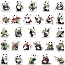 54pcs Cartoon Master Panda Animal Stickers For Laptop Guitar Phone Luggage Decor Waterproof Graffiti Bicycle Car Vinyl Decals (ONLINE ORDER ONLY)