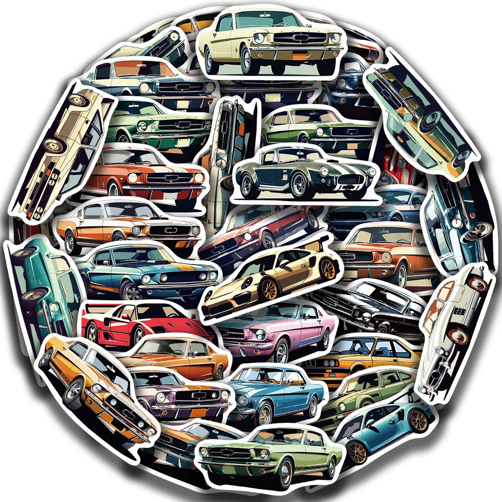 50pcs Car Cartoon Stickers Vehicle Diverse Designs Waterproof PVC Sticker Decals for Luggage Journals Computer Decals (ONLINE ORDER ONLY)