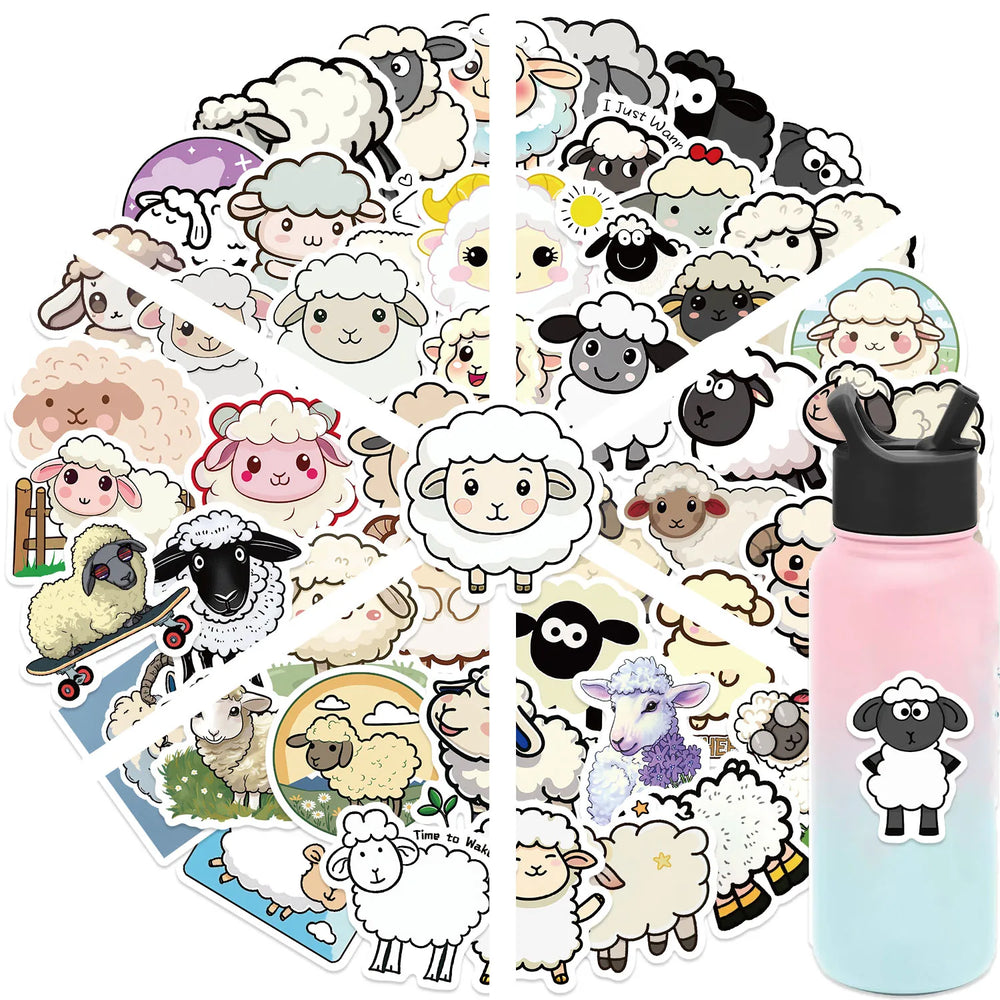56pcs Cartoon Sheep Stickers For Journal Stationery Scrapbooking Supplies Lamb Goat Sticker Craft Scrapbooking Decals (ONLINE ORDER ONLY)