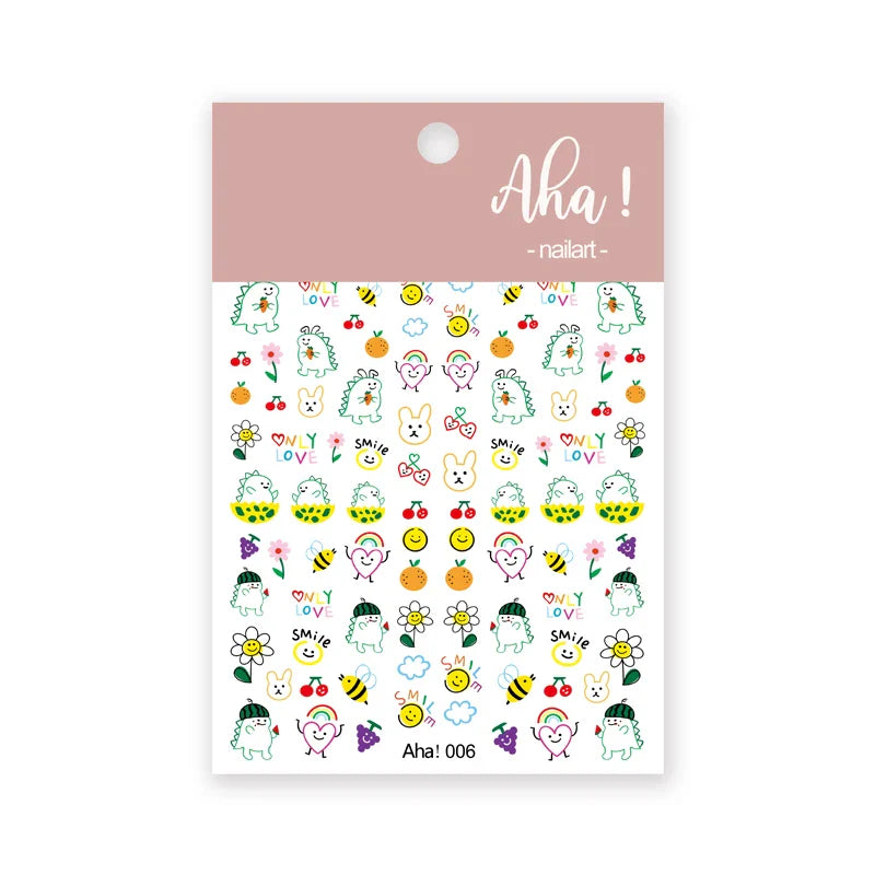 1Pc Cherry Fruit Nail Sticker Nail Art Decals Summer Lemon Grapefruit Self Adhesive DIY Nail Stickers Aha Series Nail Art Decor (Online Order Only)