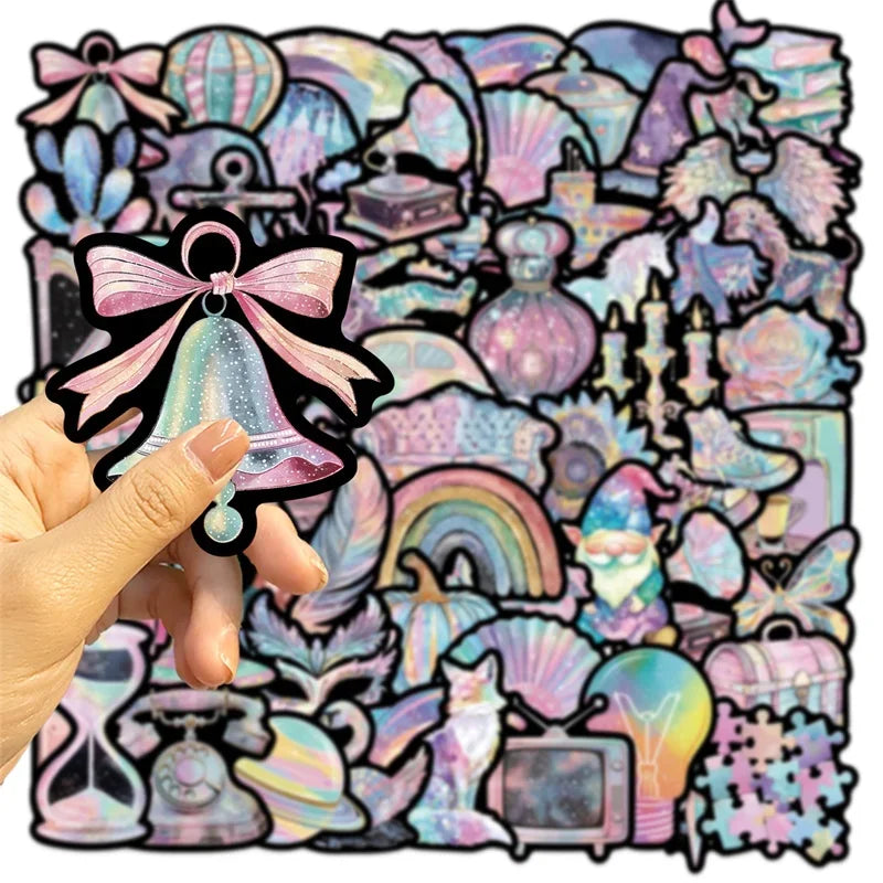 10/50PCS Kawaii Dreamy Purple PVC Sticker Aesthetic Decoration Scrapbooking Stationery DIY Hand Accounting Supplies for Kids (ONLINE ORDER ONLY)