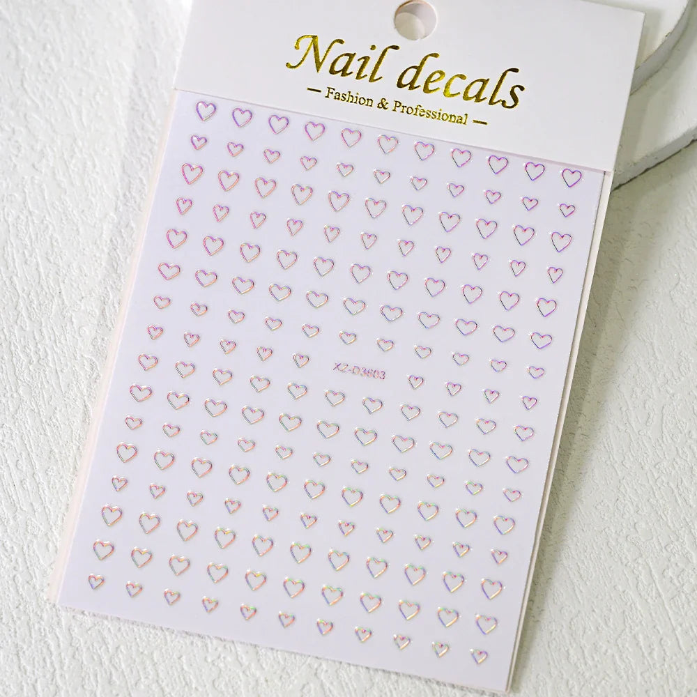 1Sheet Laser Star Nail Stickers 3D Metallic Mirror Gold/Silver Irregular Star Manicure Decals Y2K Self Adhesive Nails Decoration (ONLINE ORDER ONLY)