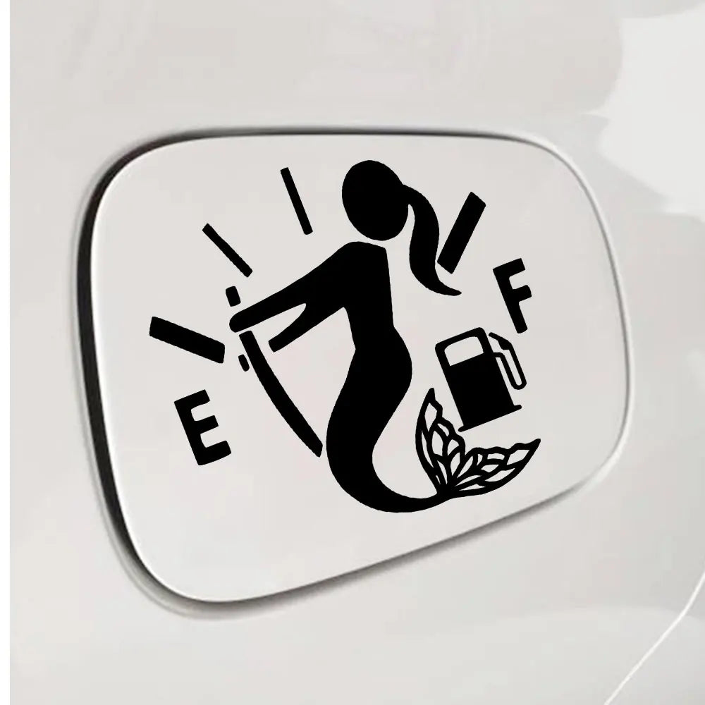 Mermaid Empty Full Gas Gauge Sticker for Car Fuel Tank Cap Door Decoration Automotive Supplies Waterproof Vinyl Decals (ONLINE ORDER ONLY)