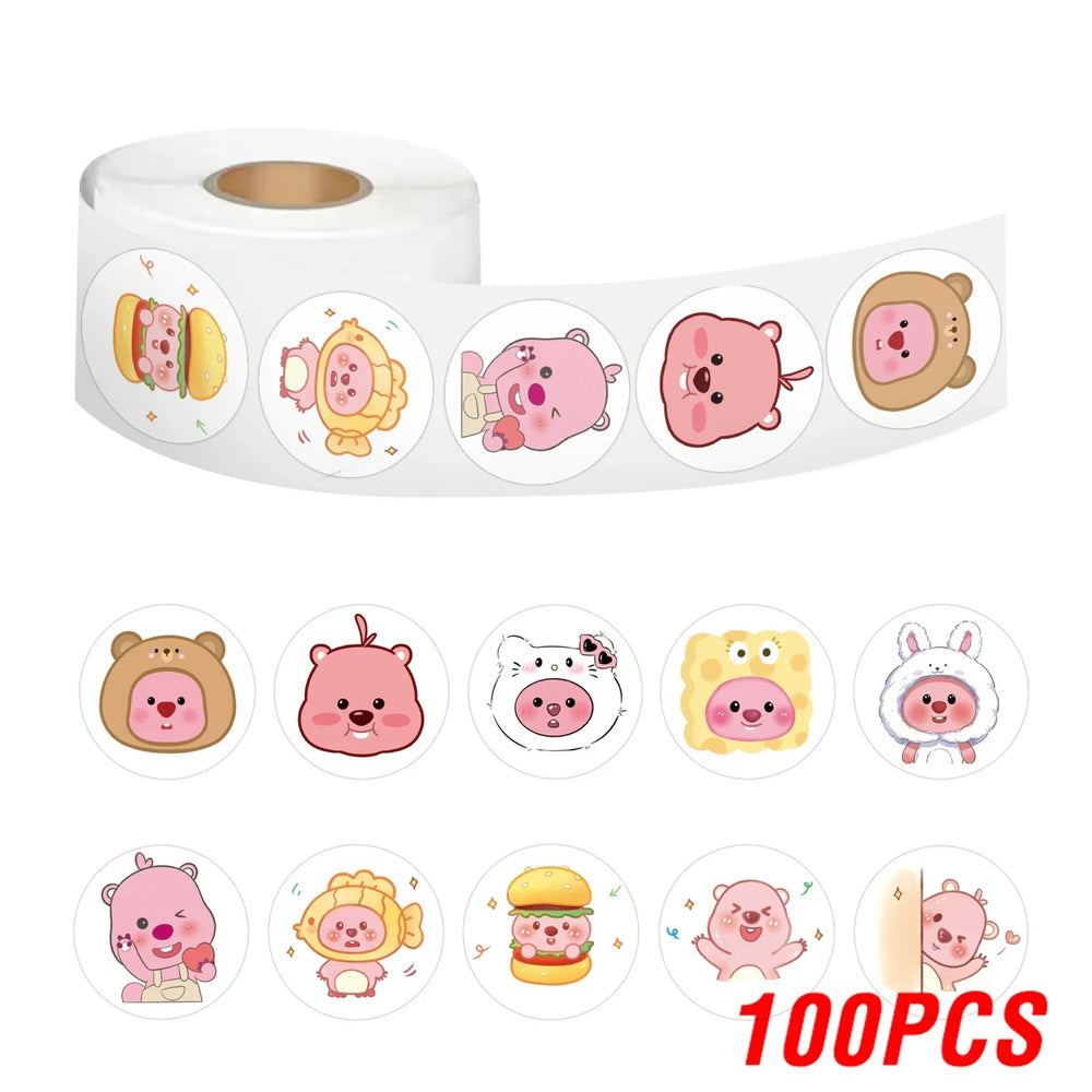 100-500pcs Cute Animal Stickers Children's Rewards Stickers Party Gifts Decorative Labels Scrapbook Stationery Stickers (ONLINE ORDER ONLY)