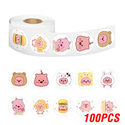 100-500pcs Cute Animal Stickers Children's Rewards Stickers Party Gifts Decorative Labels Scrapbook Stationery Stickers (ONLINE ORDER ONLY)