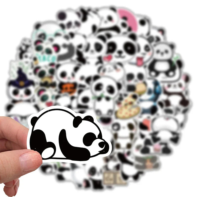 10/30/50PCS Cute Panda Sticker Aesthetic PVC Stationery Children's Sketchbook Laptop Diary Decoration Scrapbook Supplies for Kid (ONLINE ORDER ONLY)