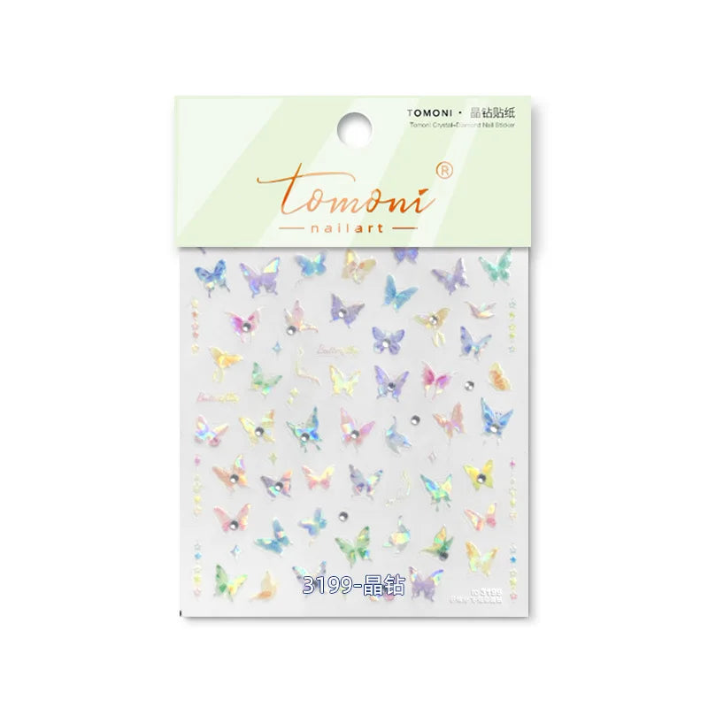 Dreamy Moon Star Cloud Butterfly Starrylight Rhinestone 5D Soft Embossed Relief Nail Art Sticker 3D Decal Decoration Manicure (ONLINE ORDER ONLY)