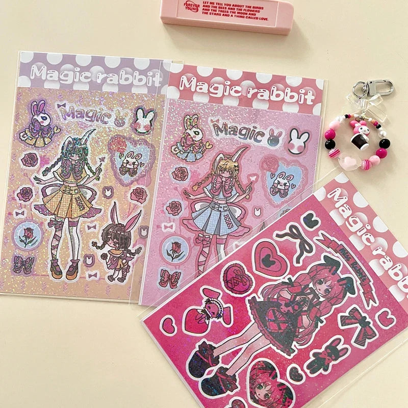 New Ins Cute Devil Bunny Girl Stickers Diary Scrapbooking DIY Album Decoration Sticker Aesthetic Personalized Kawaii Stationery (ONLINE ORDER ONLY)
