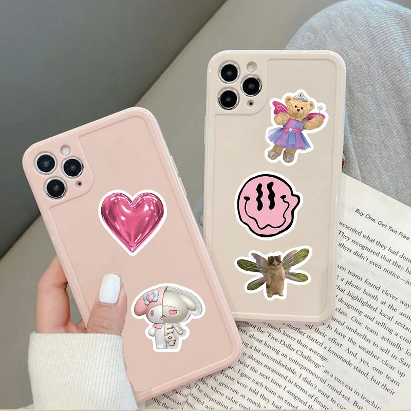10/30/58PCS Girl Leopard Korean Stationery Sticker Aesthetic Children's PVC Decoration Scrapbooking School Supplies for Kids (ONLINE ORDER ONLY)