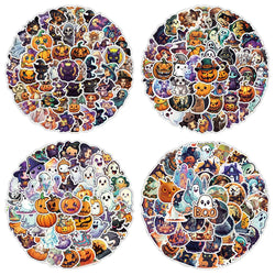 10/50/100/200pcs Cute Cartoon Horror Hallowmas Graffiti Stickers Decals Skateboard Laptop Phone Car Waterproof Sticker Kids Toys (ONLINE ORDER ONLY)