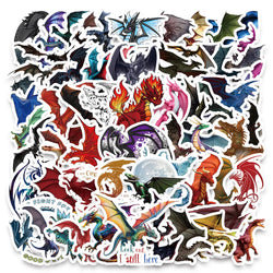 10/30/60PCS Ferocity Dragon Cartoon Stickers Cool Graffiti Decals DIY Laptop Guitar Bike Skateboard Fridge Waterproof Artwork (ONLINE ORDER ONLY)