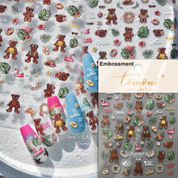 Summer Beach Bikini Watermelon Strawberry Ice Cream Soda Coconut Tree Fan Juice Crab Nail Art Decoration Stickers Manicure Decal (ONLINE ORDER ONLY)