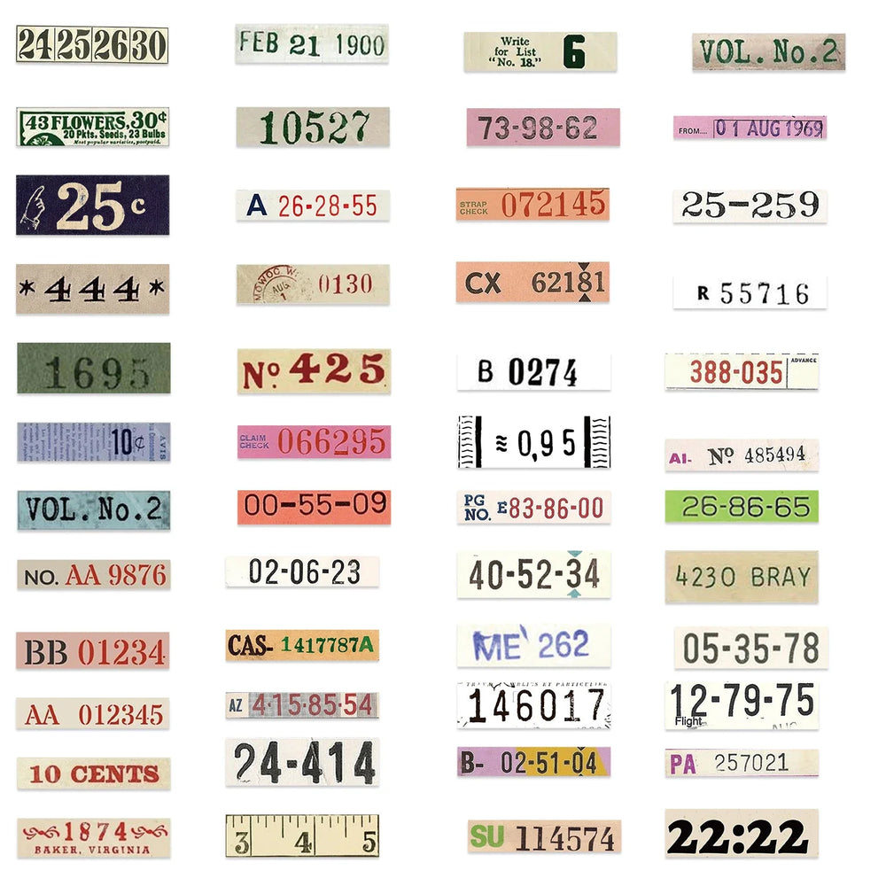 50Pcs Vintage Digital Stickers For Laptop Phone Case Skateboard Suitcase Waterproof Decals Number Sticker For Kids Gifts Toys (Online Order Only)