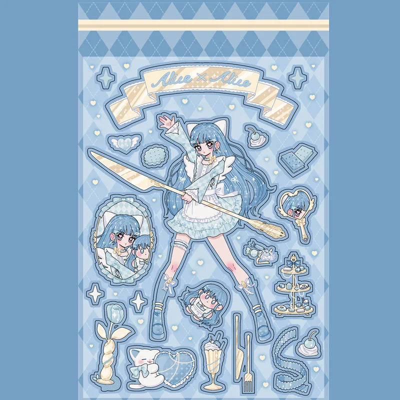 Ins Sweet Cool Sisters Girl Stickers Diary Scrapbooking DIY Album Decoration Sticker Aesthetic Personalized Kawaii Stationery (Online Order Only)