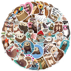 10/30/50PCS Kawaii Otter PVC Sticker Aesthetic Korean Decoration Scrapbooking Stationery DIY Hand Accounting Supplies for Kids (ONLINE ORDER ONLY)