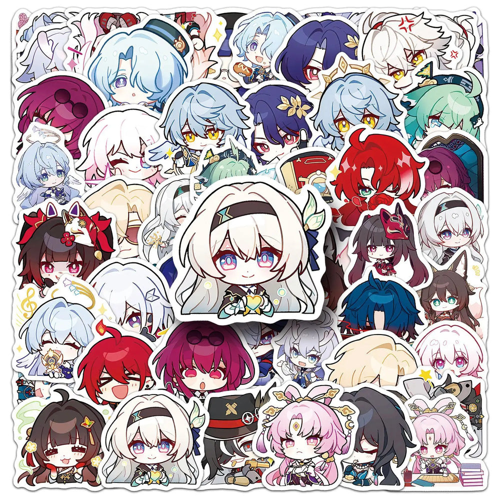 10/30/50PCS Honkai Star Rail Stickers Chibi Cartoon Sticker Cute Meme Decals Fridge Luggage Laptop Phone Guitar Bike Decoration (ONLINE ORDER ONLY)