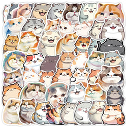 Cartoon Kawaii Cat Stickers Pack - Cute Decorative for Fridge, Laptop, Phone, Notebook, Suitcase, Stationery (Online Order Only)