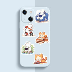 50pcs Cute Cartoon Animals Daily Life Stickers Vinyl Laptop Decals Luggage Skateboard Guitar Phone Waterproof Graffiti (ONLINE ORDER ONLY)