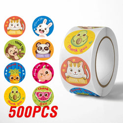 100-500pcs Cartoon Cat Stickers Round Adhesive Labels For Student Teacher Prize Business Gift Wraps Decorative Stickers (ONLINE ORDER ONLY)