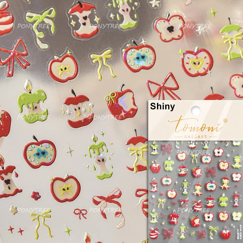 Fruit Paradise Guava Strawberry Pear Peach Orange Watermelon Pitaya Cherry Kiwifruit Pineapple Nail Art Stickers Manicure Decals (ONLINE ORDER ONLY)
