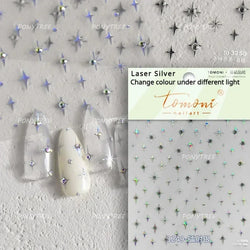 Romantic Purple Star Moon Butterfly Bowknot Retro Water Drop Gem Starburst Adhesive Nail Art Stickers Starlight Manicure Decals (ONLINE ORDER ONLY)