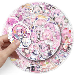 10/30/50PCS Honkai Impact 3 Stickers Cute Elysia Cartoon Sticker Fridge Luggage Laptop Phone Guitar Car Bike Skateboard Decals (ONLINE ORDER ONLY)