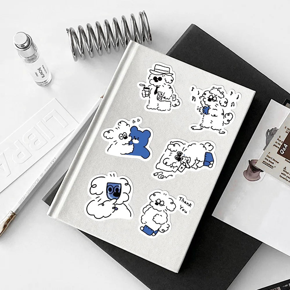 10/30/65PCS Kawaii Naughty Puppy Dog Stickers Graffiti DIY Luggage Phone Fridge Laptop Wall Decals PVC Waterproof Classic Toys (ONLINE ORDER ONLY)