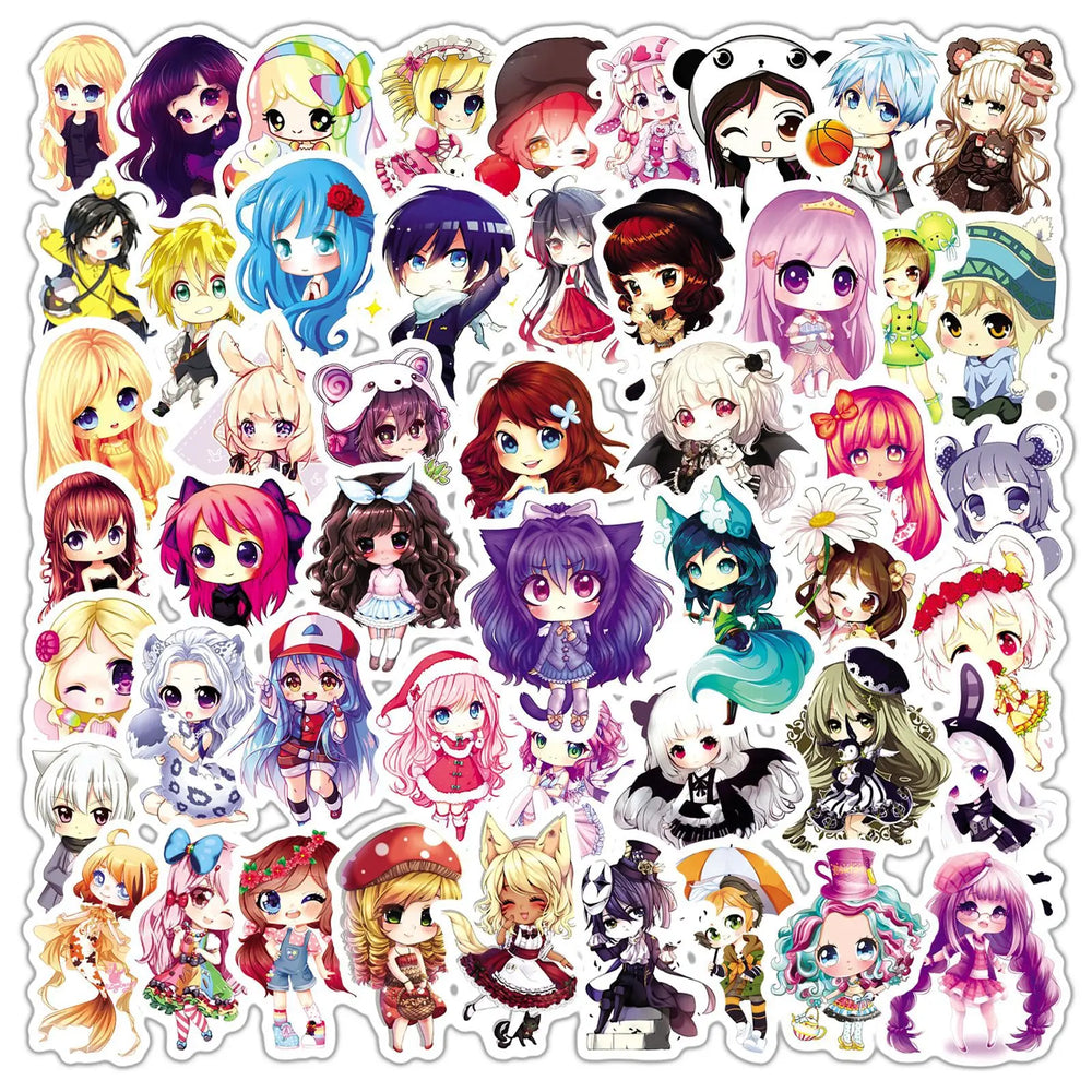 50pcs Cute Doll Graffiti Stickers for Wall Decoration DIY with Storage Box (Online Order Only)