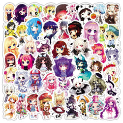 50pcs Cute Doll Graffiti Stickers for Wall Decoration DIY with Storage Box (Online Order Only)